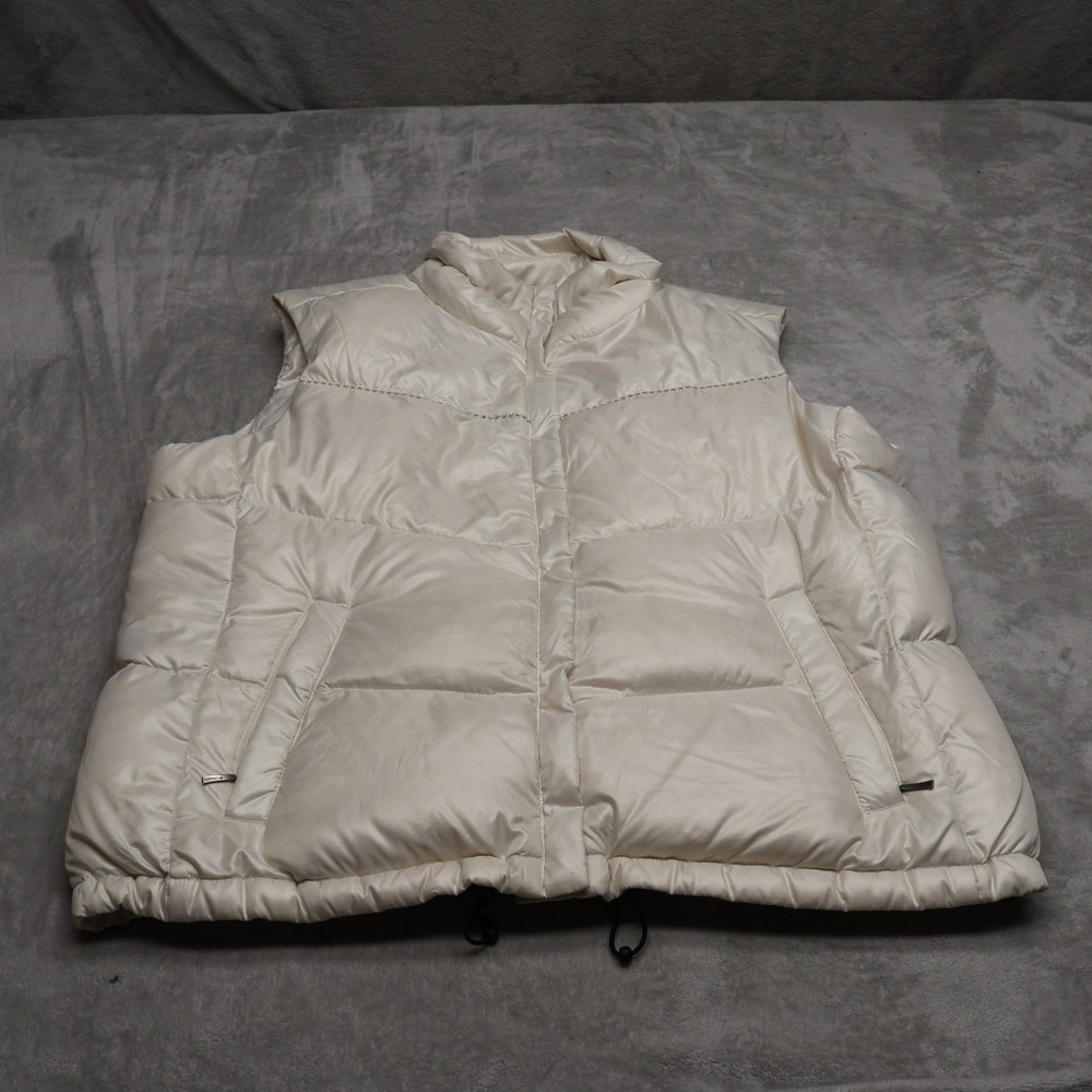 Columbia Down Vest Womens XL White Insulated Light Pack Quilted Puffer Hiking